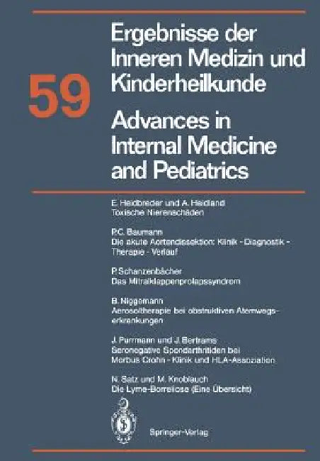 Buy Advances in Internal Medicine and Pediatrics / Ergebnisse Der Inneren Medizin Und Kinderheilkunde (English, E. Heidbreder | A. Heidland | P. C. Baumann) Online at Best Price - BookBajar