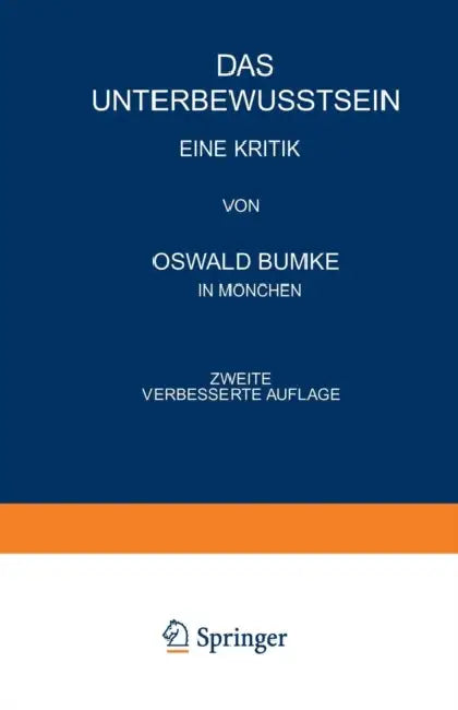 Buy Das Unterbewusstsein (English, Oswald Bumke) Online at Best Price - BookBajar