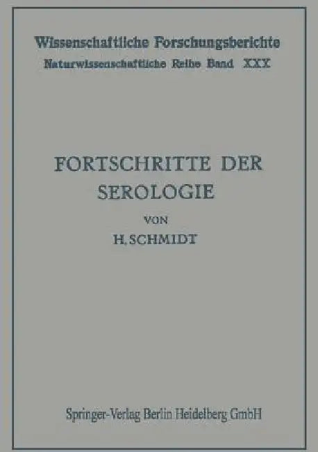 Buy Fortschritte Der Serologie (English, Hans Schmidt) Online at Best Price - BookBajar