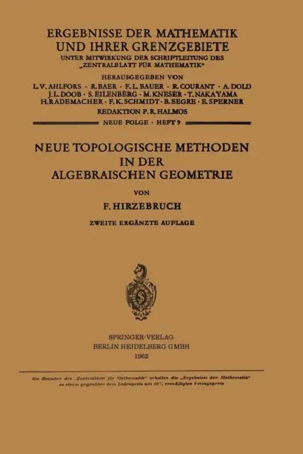 Buy Neue Topologische Methoden in Der Algebraischen Geometrie (English, Friedrich Hirzebruch) Online at Best Price - BookBajar