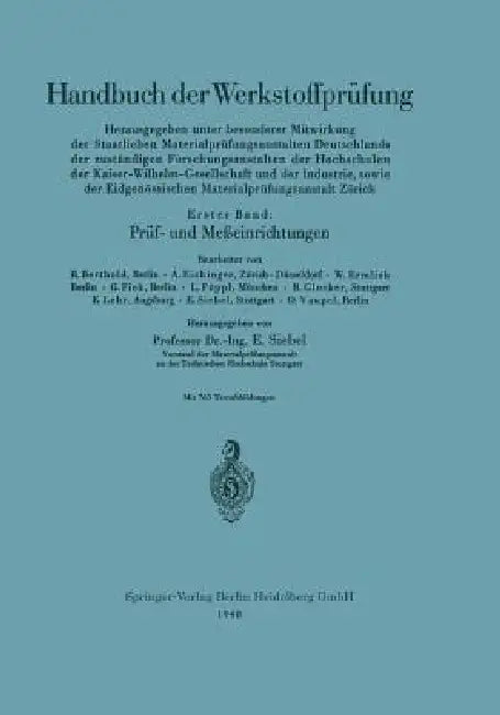 Buy Prüf- Und Meßeinrichtungen (English, Erich Siebel) Online at Best Price - BookBajar