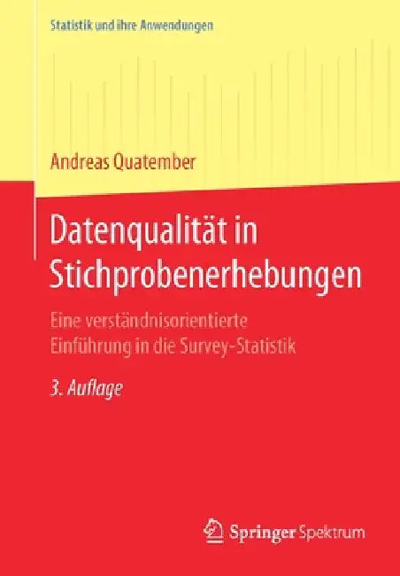 Buy Datenqualität in Stichprobenerhebungen (English, Andreas Quatember) Online at Best Price - BookBajar