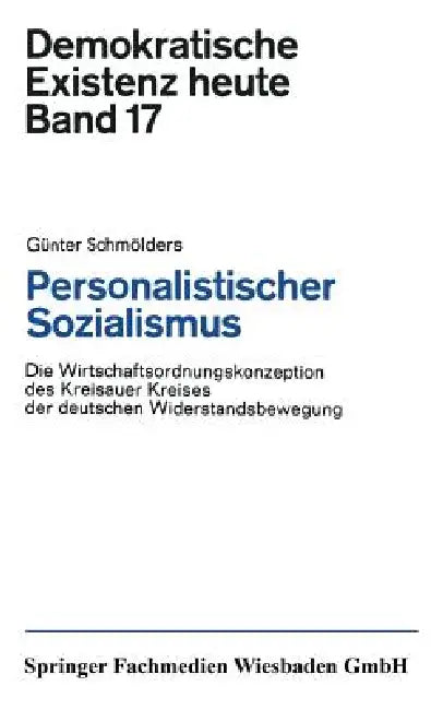 Buy Personalistischer Sozialismus (English, Günter Schmölders) Online at Best Price - BookBajar