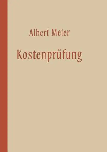 Buy Kostenprüfung (English, Albert Meier) Online at Best Price - BookBajar