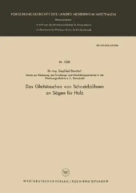 Buy Das Gleitstauchen Von Schneidzähnen an Sägen Für Holz (English, Siegfried Stendorf) Online at Best Price - BookBajar