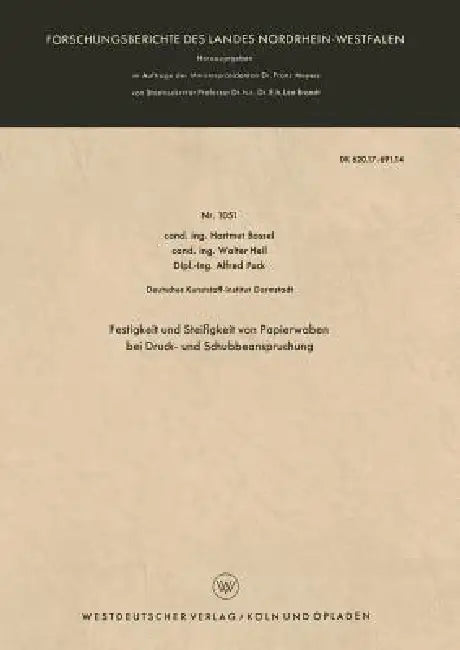 Buy Festigkeit Und Steifigkeit Von Papierwaben Bei Druck- Und Schubbeanspruchung (English, Hartmut Bossel) Online at Best Price - BookBajar