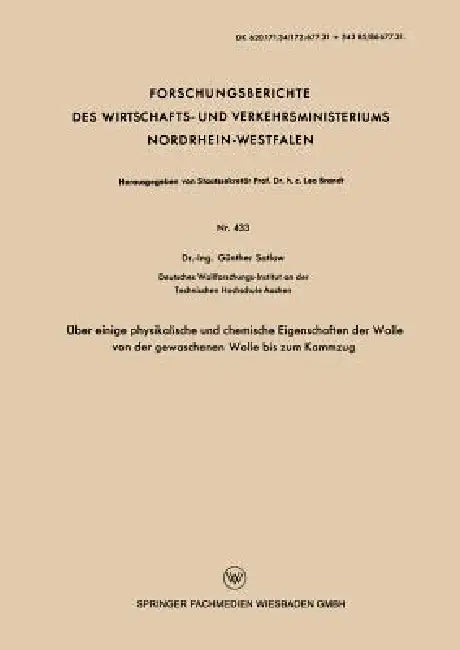 Buy Über Einige Physikalische Und Chemische Eigenschaften Der Wolle Von Der Gewaschenen Wolle Bis Zum Ka (English, Günther Satlow) Online at Best Price - BookBajar