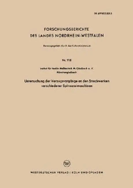 Buy Untersuchung Der Verzugsvorgänge an Den Streckwerken Verschiedener Spinnereimaschinen (English, Kenneth A. Loparo) Online at Best Price - BookBajar