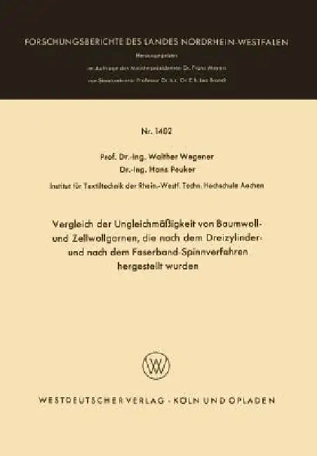 Buy Vergleich Der Ungleichmäßigkeit Von Baumwoll- Und Zellwollgarnen, Die Nach Dem Dreizylinder- Und Nac (English, Walther Wegener) Online at Best Price - BookBajar