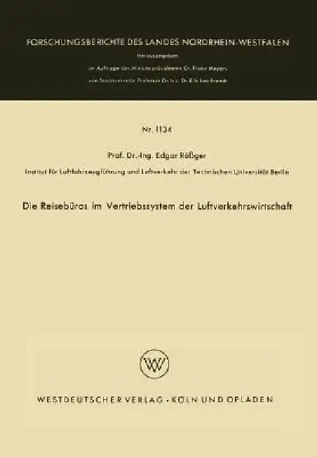Buy Die Reisebüros Im Vertriebssystem Der Luftverkehrswirtschaft (English, Edgar Rößger) Online at Best Price - BookBajar