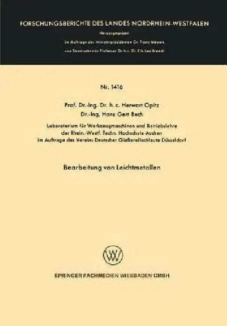 Buy Bearbeitung Von Leichtmetallen (English, Herwart Opitz) Online at Best Price - BookBajar