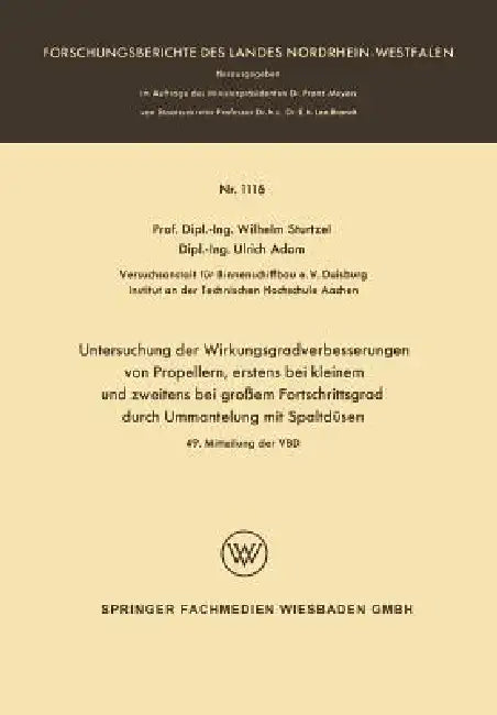 Buy Untersuchung Der Wirkungsgradverbesserungen Von Propellern, Erstens Bei Kleinem Und Zweitens Bei Gro (English, Wilhelm Sturtzel) Online at Best Price - BookBajar