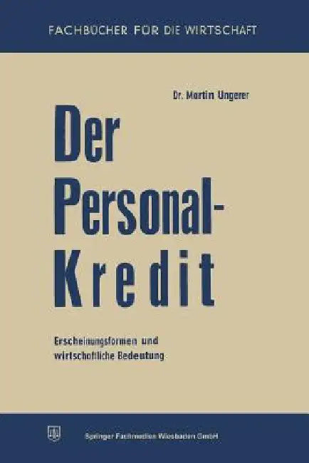 Buy Der Personalkredit (English, Martin Ungerer) Online at Best Price - BookBajar