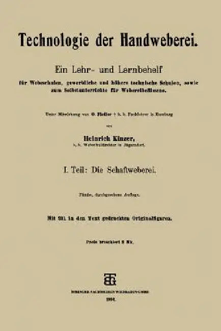 Buy Technologie Der Handweberei (English, Heinrich Kinzer) Online at Best Price - BookBajar