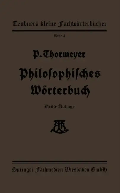 Buy Philosophisches Wörterbuch (English, Paul Thormeÿer) Online at Best Price - BookBajar