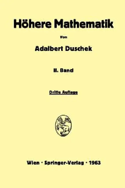 Buy Vorlesungen Über Höhere Mathematik (English, Adalbert Duschek) Online at Best Price - BookBajar
