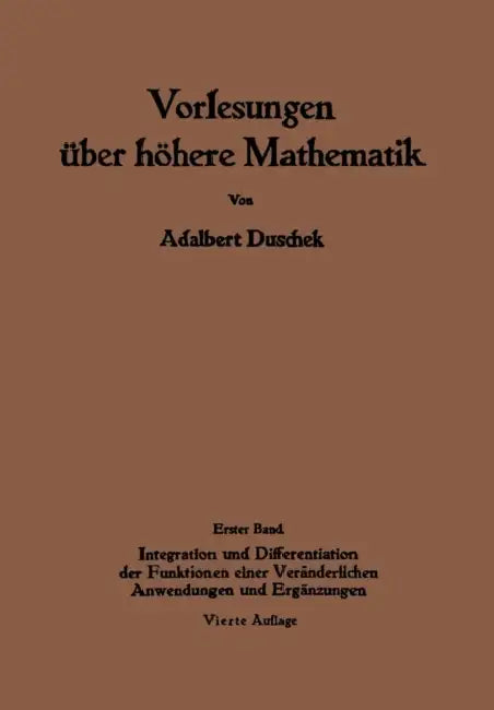 Buy Vorlesungen Über Höhere Mathematik (English, Adalbert Duschek) Online at Best Price - BookBajar