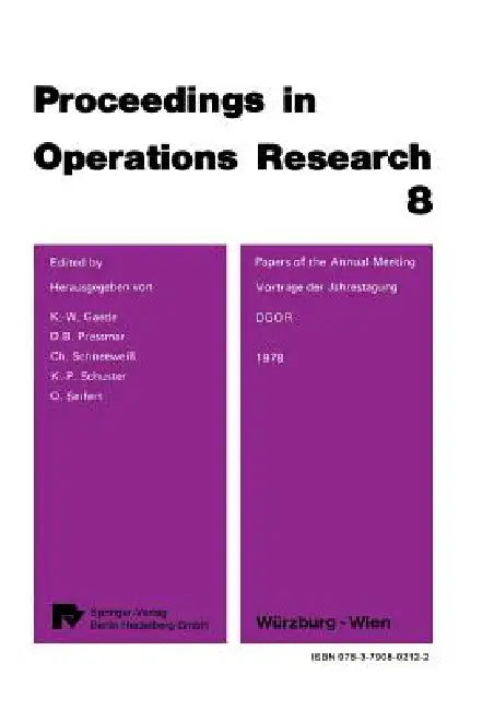 Buy Papers of the 8th Dgor Annual Meeting / Vorträge Der 8. Dgor Jahrestagung (English, K. -W Gaede | D. B. Pressmar | Ch Schneeweiß) Online at Best Price - BookBajar