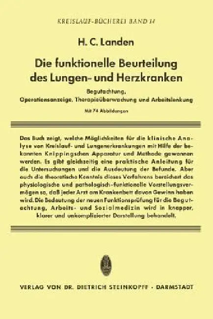 Buy Die Funktionelle Beurteilung Des Lungen- Und Herzkranken (English, Heribert C. Landen) Online at Best Price - BookBajar