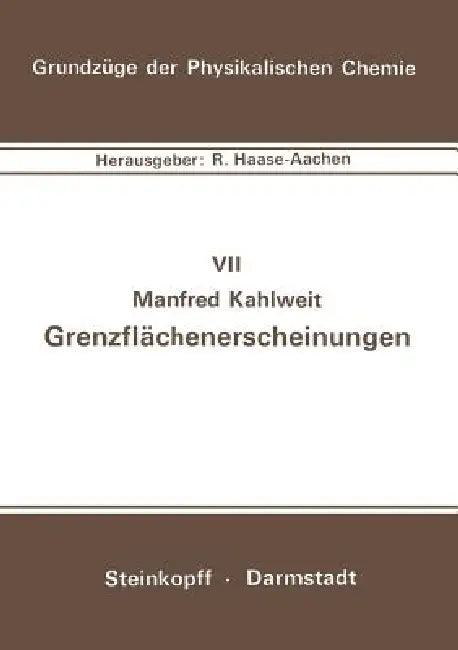 Buy Grenzflächenerscheinungen (English, M. Kahlweit) Online at Best Price - BookBajar
