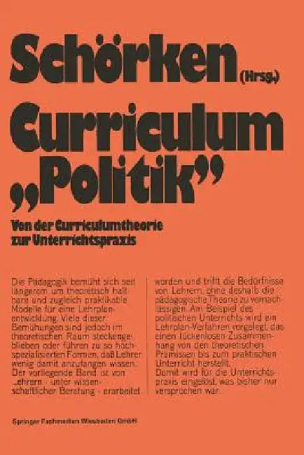 Buy Curriculum »Politik« (English, Rolf Schörken) Online at Best Price - BookBajar