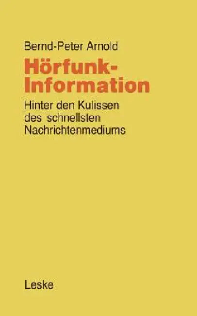 Buy Hörfunk-Information (English, Bernd-Peter Arnold) Online at Best Price - BookBajar