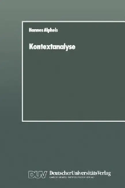Buy Kontextanalyse (English, Hannes Alpheis) Online at Best Price - BookBajar