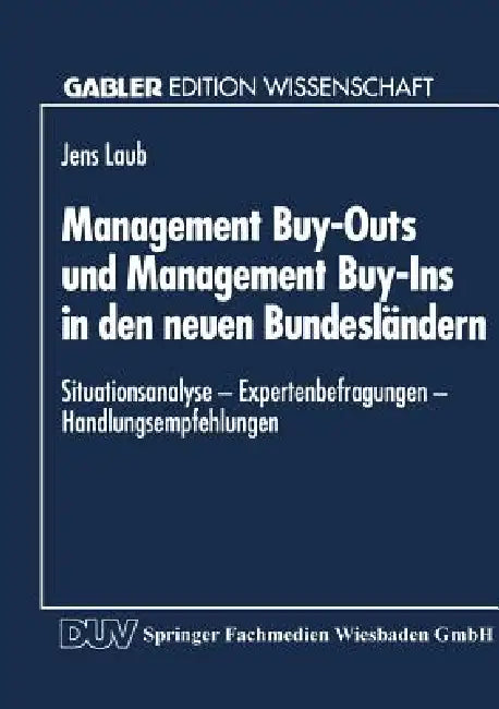 Buy Management Buy-Outs Und Management Buy-Ins in Den Neuen Bundesländern (English, Jens Laub) Online at Best Price - BookBajar