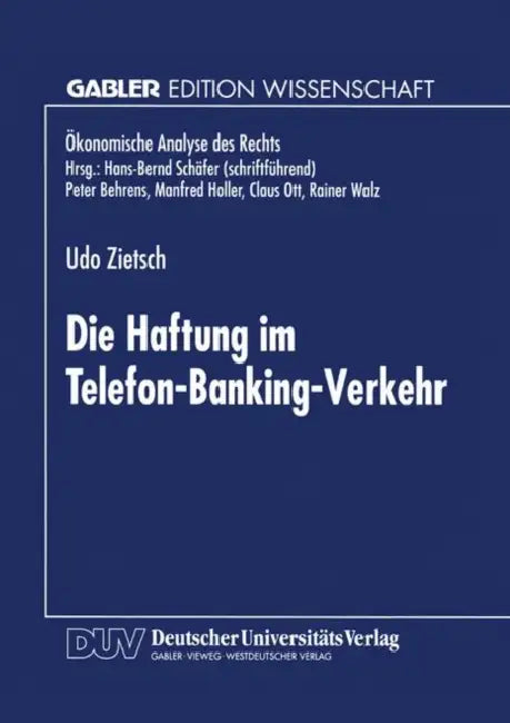 Buy Die Haftung Im Telefon-Banking-Verkehr (English, Udo Zietsch) Online at Best Price - BookBajar