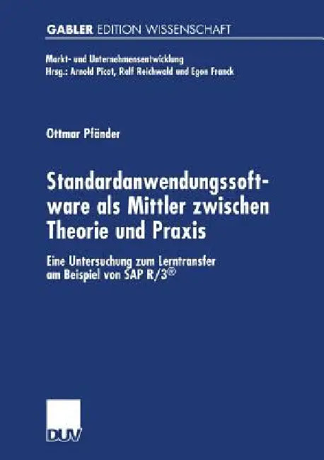 Buy Standardanwendungssoftware ALS Mittler Zwischen Theorie Und PRAXIS (English, Ottmar Pfänder) Online at Best Price - BookBajar