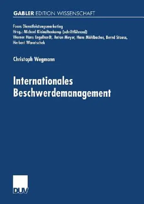 Buy Internationales Beschwerdemanagement (English, Christoph Wegmann) Online at Best Price - BookBajar