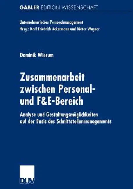 Buy Zusammenarbeit Zwischen Personal- Und F&e-Bereich (English, Dominik Wierum) Online at Best Price - BookBajar