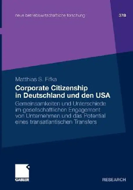 Buy Corporate Citizenship in Deutschland Und Den USA (English, Matthias Fifka) Online at Best Price - BookBajar