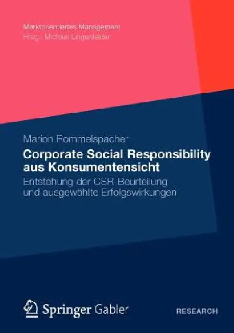Buy Corporate Social Responsibility Aus Konsumentensicht (English, Marion Rommelspacher) Online at Best Price - BookBajar