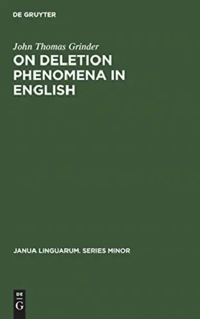 Buy On deletion phenomena in English (English, John Thomas Grinder) Online at Best Price - BookBajar