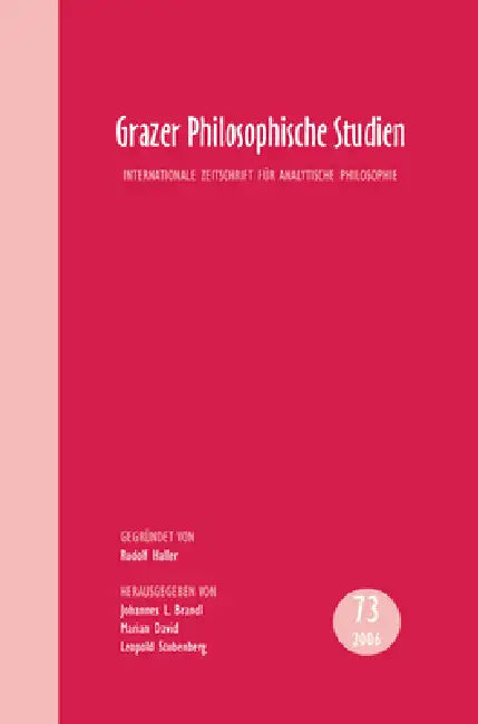 Buy Grazer Philosophische Studien (English, Johannes L. Brandl | Marian David | Leopold Stubenberg) Online at Best Price - BookBajar